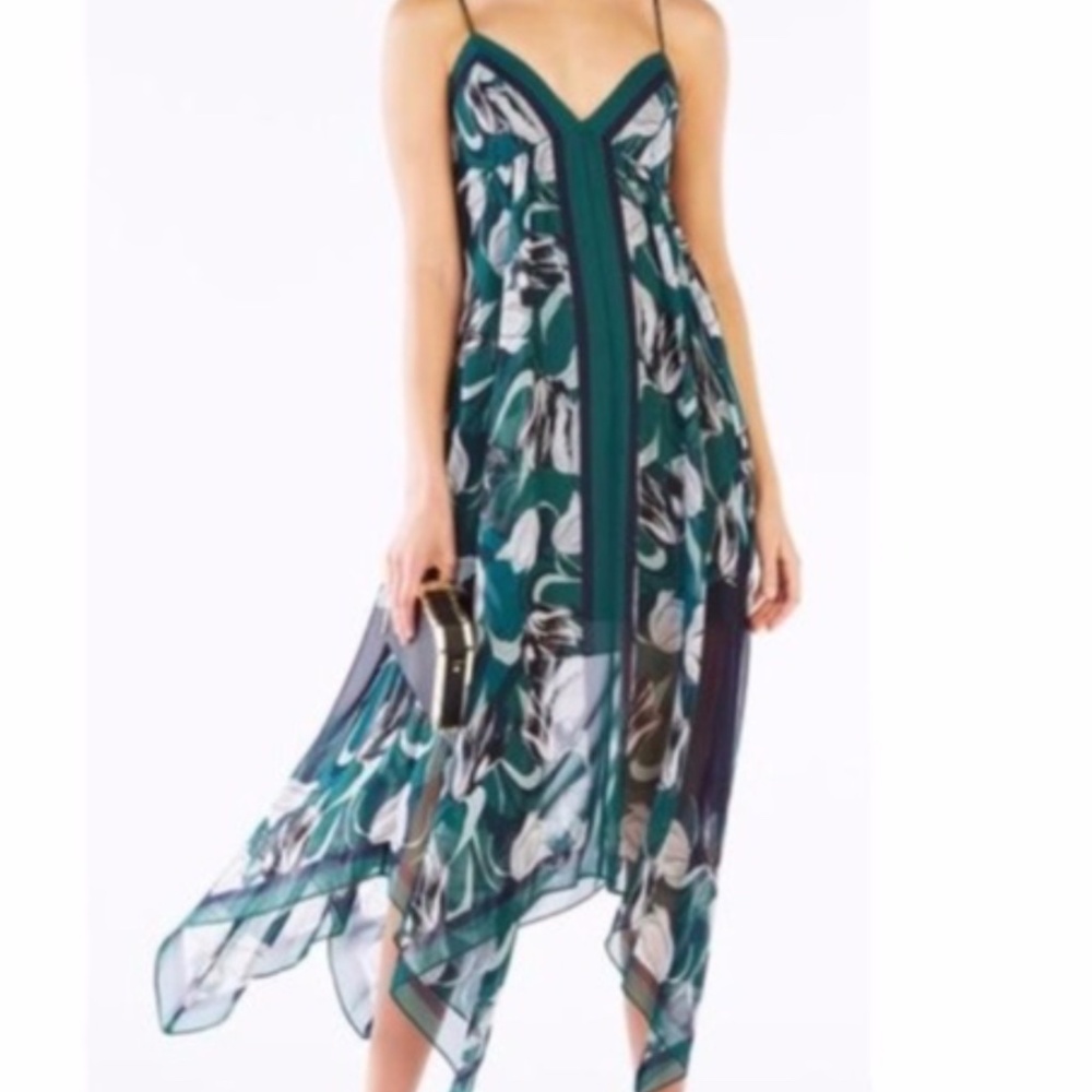 NWT BCBGMAXAZRIA Isabela Emerald Print Dress M